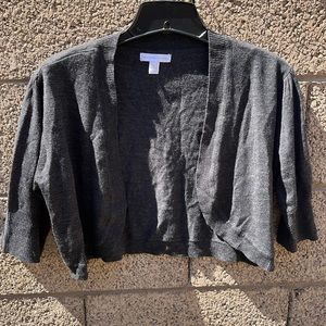 New York & Co Gray Short Sleeved Shrug Sweater Size L